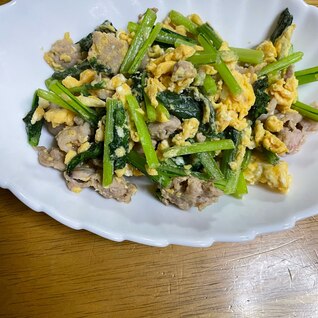 小松菜と豚肉と卵炒め☆